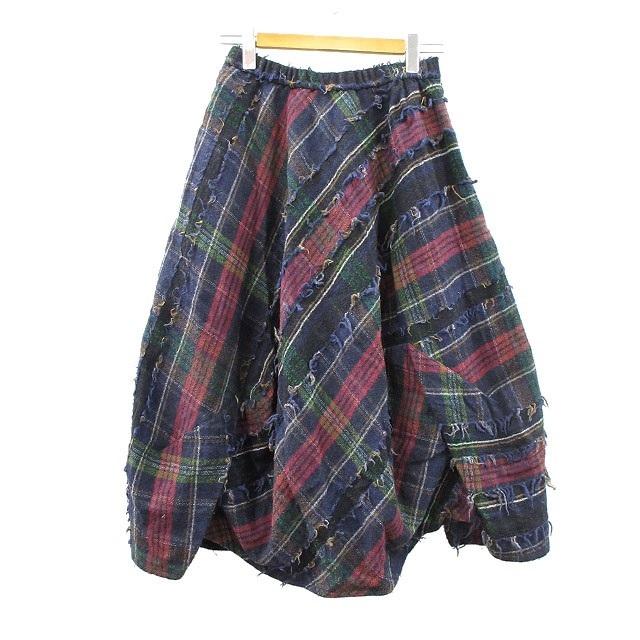 ジウ 慈雨 センソユニコ 変形 バルーン スカート 40 ネイビー 紺