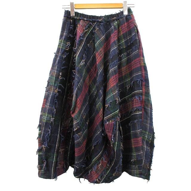 ジウ 慈雨 センソユニコ 変形 バルーン スカート 40 ネイビー 紺