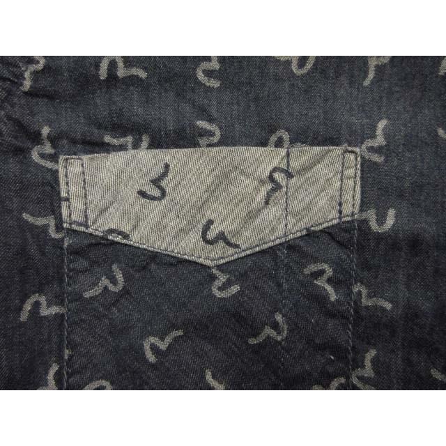 EVISU（エヴィス） カモメ総柄 ボタンダウンシャツ ジャガード デニム