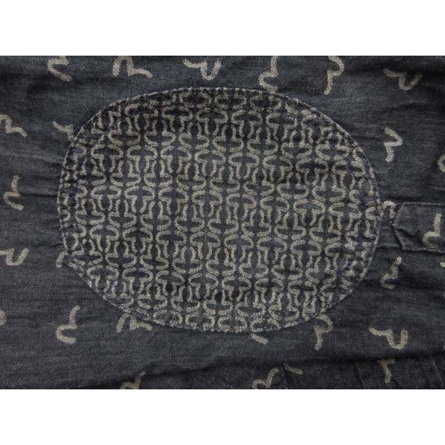 EVISU（エヴィス） カモメ総柄 ボタンダウンシャツ ジャガード デニム