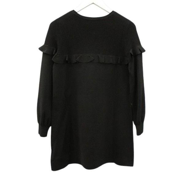 23AW トゥービーシック ニットチュニック ビジュー リボン フリル 40 トゥービーシック TO BE CHIC レーヨンナイロン ニット チュニック