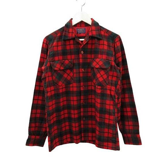 60s USA製 PENDLETON ペンドルトンボードシャツ 開襟 ボックス ペンドルトン PENDLETON 60s 70s オープンカラーシャツ ボードシャツ