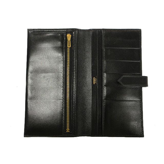 HERMES（エルメス） クラシック ベアン 長財布 ブラック 黒 ゴールド