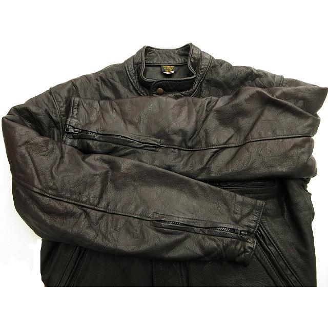Champlain Leather ブラック レザーライダースジャケット 44 CHAMPLAIN LEATHER レザージャケット USA製 40 黒 ブラック 革ジャン