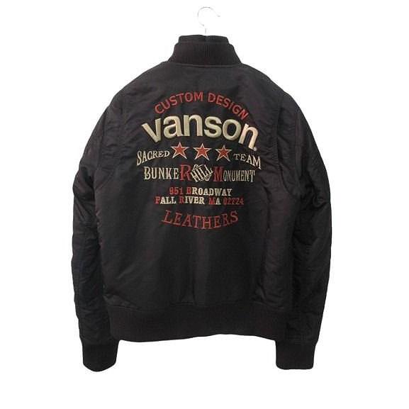 バンソン VANSON 刺繍 中綿 ジャケット L 黒 ブルゾン アウター バンソン VANSON 刺繍 中綿 ジャケット L 黒 ブラック ジップアップ
