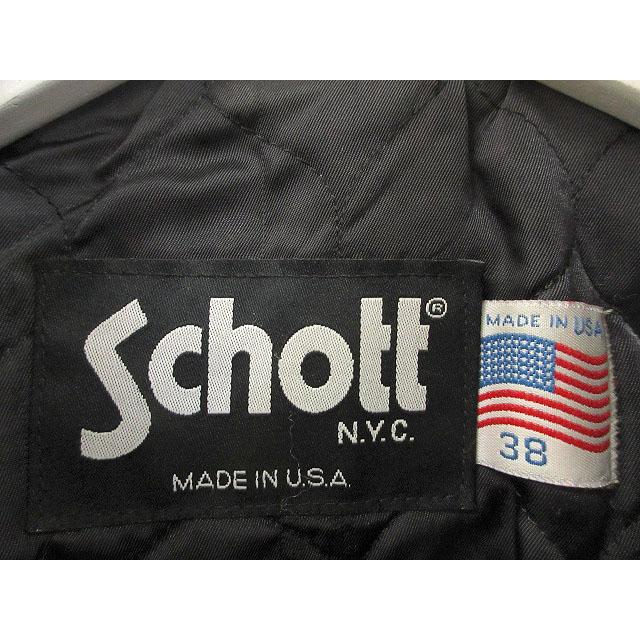 ショット SCHOTT レザー カーコート レザーコート 38 黒 ブラック