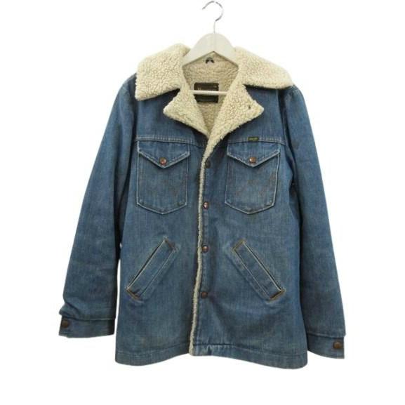 ラングラー 80s デニム ランチコート ボアジャケット USA製 M ラングラー WRANGLER 80s デニム ランチコート ボアジャケット USA製
