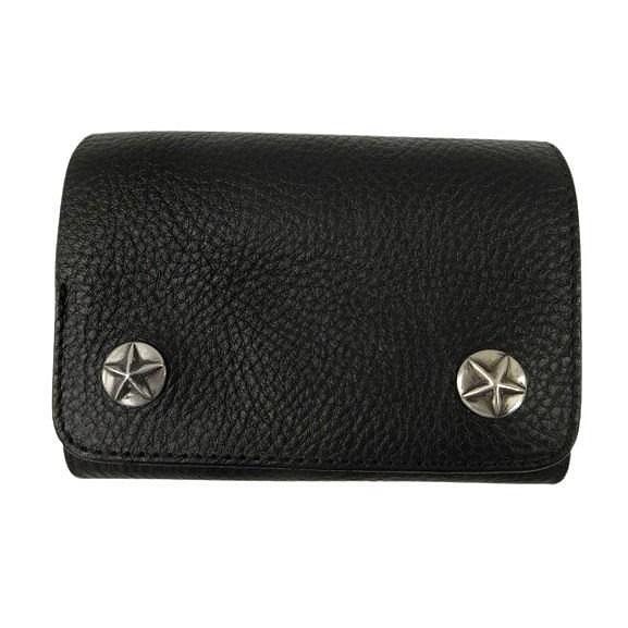CALEE 25AW SILVER STAR CONCHO 牛革三つ折り財布 キャリー CALEE 25AW SILVER STAR CONCHO FLAP LEATHER HALF WALLET CL