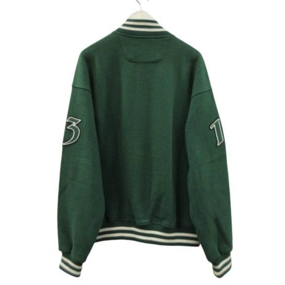 ショット SCHOTT スウェットスタジャン ロゴワッペン グリーン L