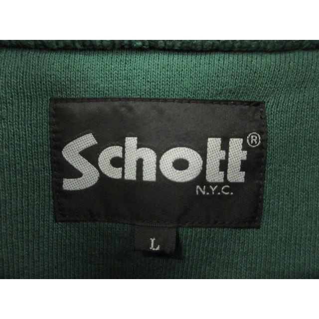 ショット SCHOTT スウェットスタジャン ロゴワッペン グリーン L ショット SCHOTT スウェットスタジャン ロゴワッペン グリーン L
