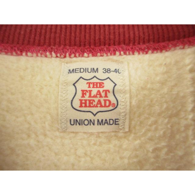ザ フラットヘッド THE FLAT HEAD ジップアップスウェット 雪柄 レッド 