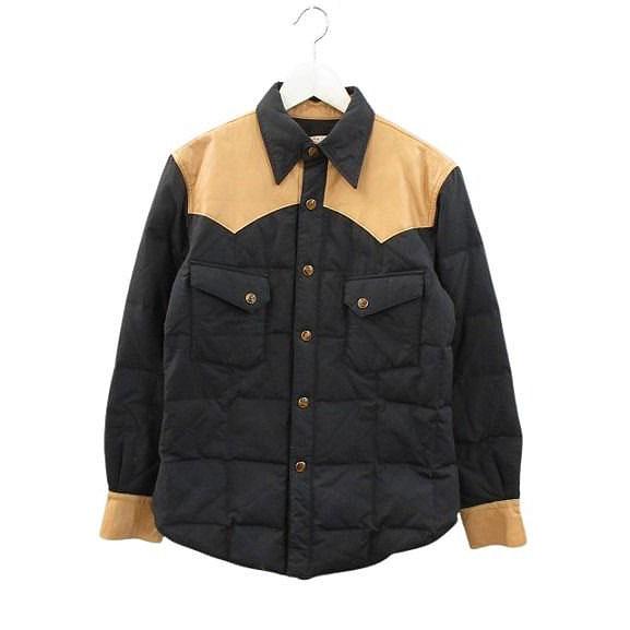 ザ フラットヘッド THE FLAT HEAD レザー切替 ウエスタンダウンシャツ 