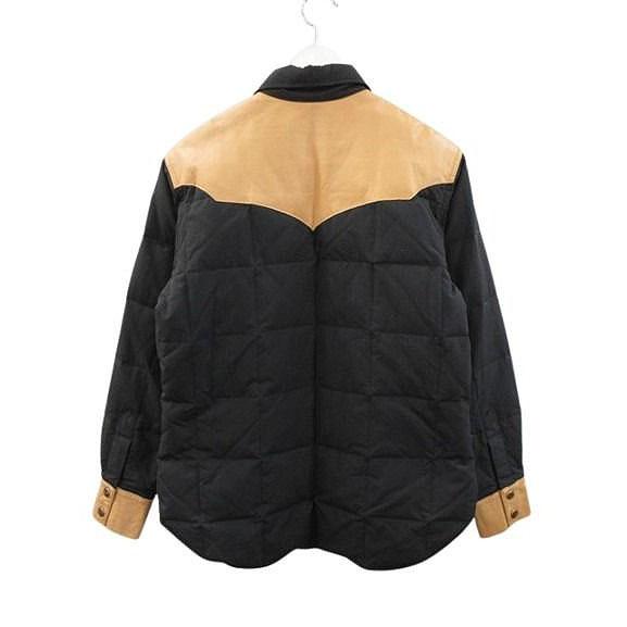 ザ フラットヘッド THE FLAT HEAD レザー切替 ウエスタンダウンシャツ
