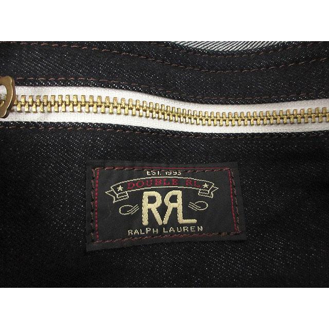 ダブルアールエル RRL レザー デニムショルダーバッグ インディゴ