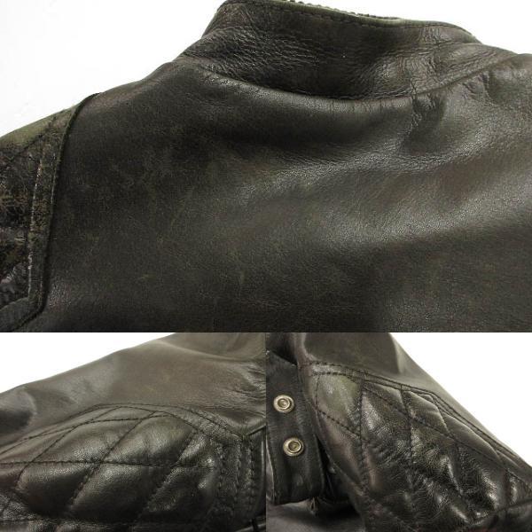 ショット SCHOTT キルテッドパッド ライダース ジャケット L ブラック