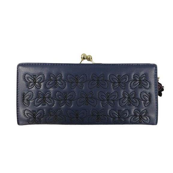 希少✨アナスイ　がま口　三つ折り財布　ダリア　バタフライ　チャーム　パープル ANNA SUI（アナスイ） 未使用品 長財布 エターナルバタフライ 外口金