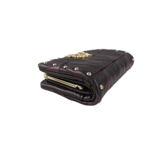 ANNA SUI（アナスイ） 二つ折り 財布 がま口 レザー パッチワーク 
