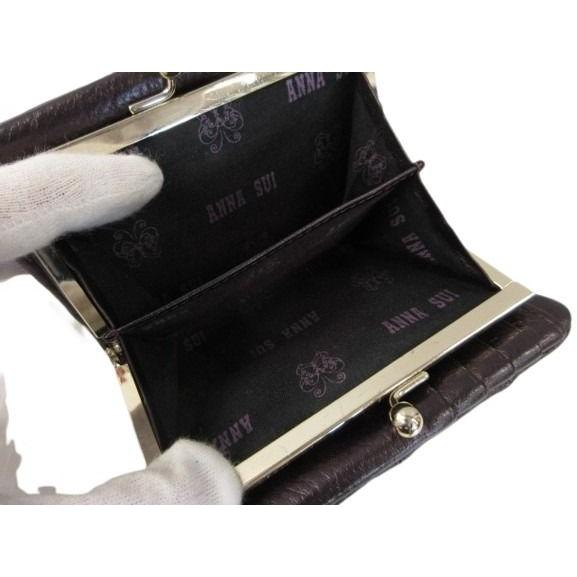 ANNA SUI（アナスイ） 二つ折り 財布 がま口 レザー パッチワーク 
