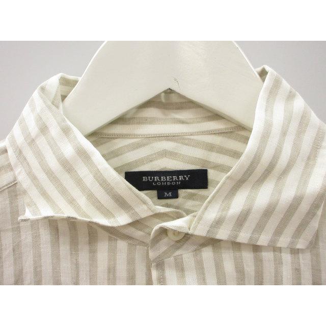 バーバリー ロンドン BURBERRY LONDON リネン ストライプ シャツ 長袖 