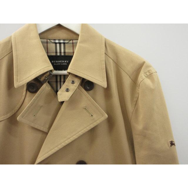 美品 バーバリーブラックレーベル ショートトレンチコート L ベージュ 刺繍 BURBERRY BLACK LABEL（バーバリーブラックレーベル） ショート