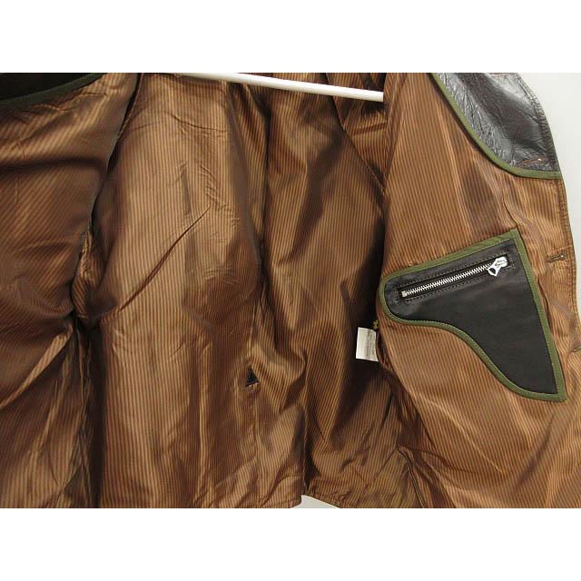 革ジャン ホースハイド キャンバス ジャケット 3XL 馬革 茶芯 カーキ