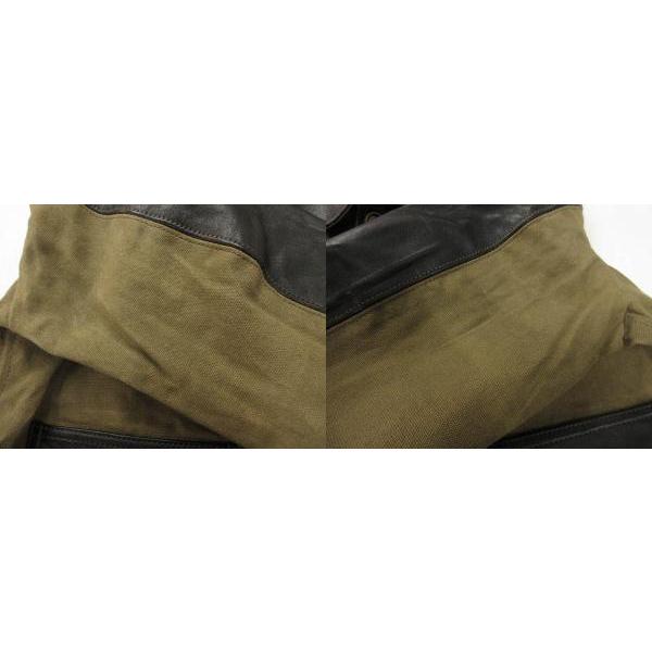 革ジャン ホースハイド キャンバス ジャケット 3XL 馬革 茶芯 カーキ