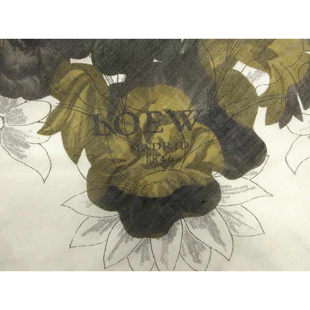 LOEWE ロエベ 花柄 大判ストール LOEWE（ロエベ） 花柄 プリント 大判スカーフ ストール ホワイト 薄手