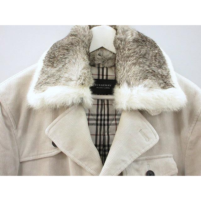 バーバリーブラックレーベル コーデュロイ 中綿 コート グレー ラビットファー BURBERRY BLACK LABEL（バーバリーブラックレーベル） コーデュロイ