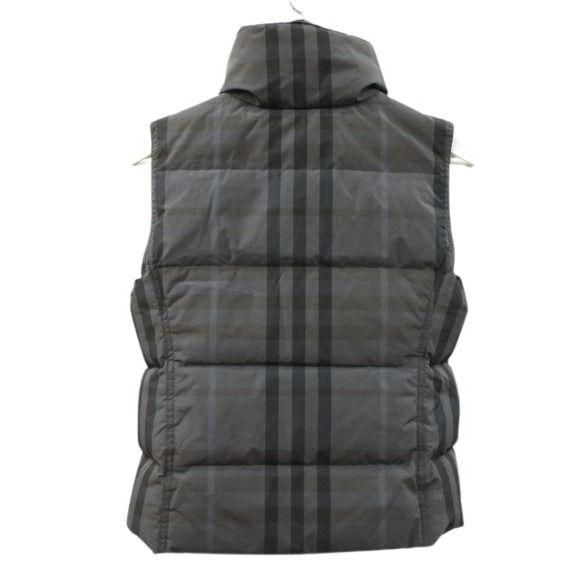 バーバリーロンドン　ダウンベスト　チェック　グレー　38 （S〜M） バーバリー ロンドン BURBERRY LONDON ダウンベスト チェック ネイビー