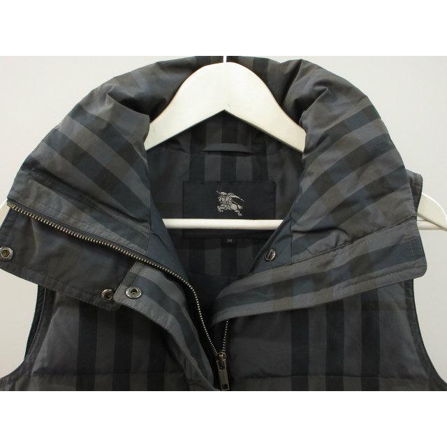 バーバリーロンドン　ダウンベスト　チェック　グレー　38 （S〜M） バーバリー ロンドン BURBERRY LONDON ダウンベスト チェック ネイビー