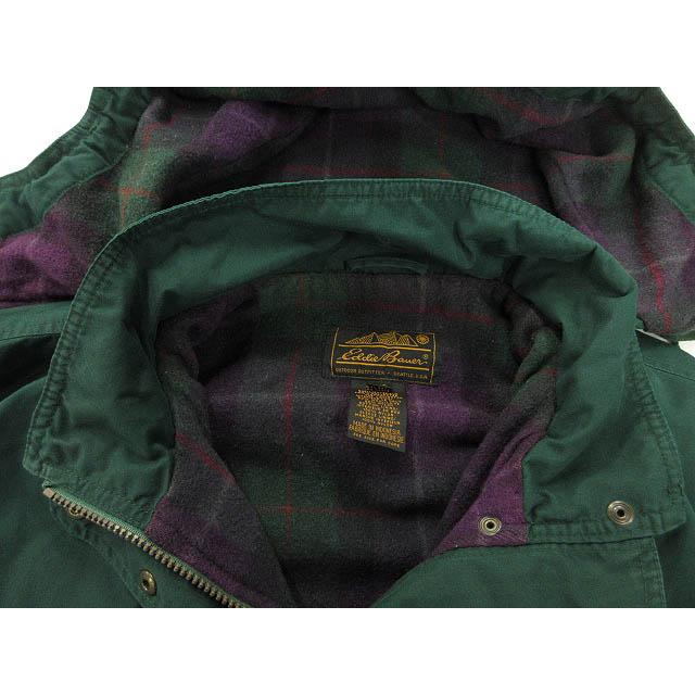 エディーバウアー 80s 90s 黒タグ マウンテンパーカー 裏地チェック L エディーバウアー EDDIE BAUER 80s 90s 黒タグ マウンテンパーカー
