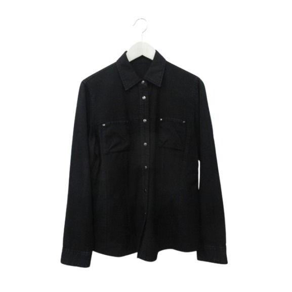 レリアン Leilian デニムシャツ 11 ボタンシャツ ブラウス ウール100 