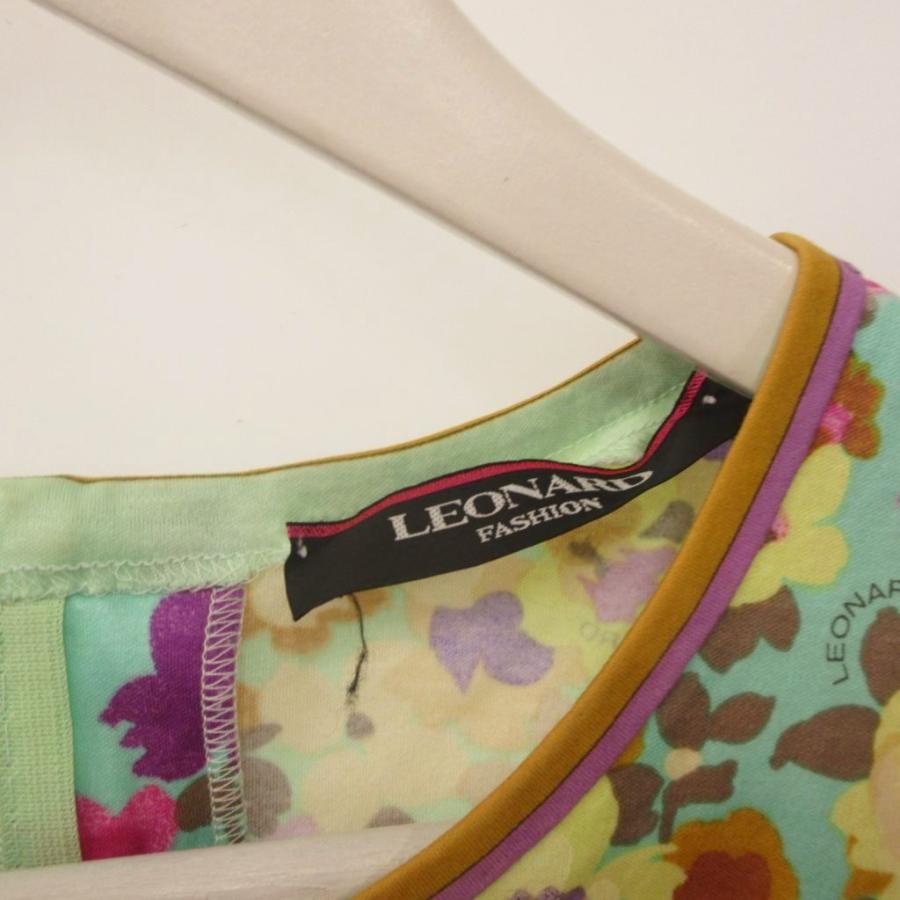 LEONARD（レオナール） カットソー 七分袖 40 花柄 プリント ミント