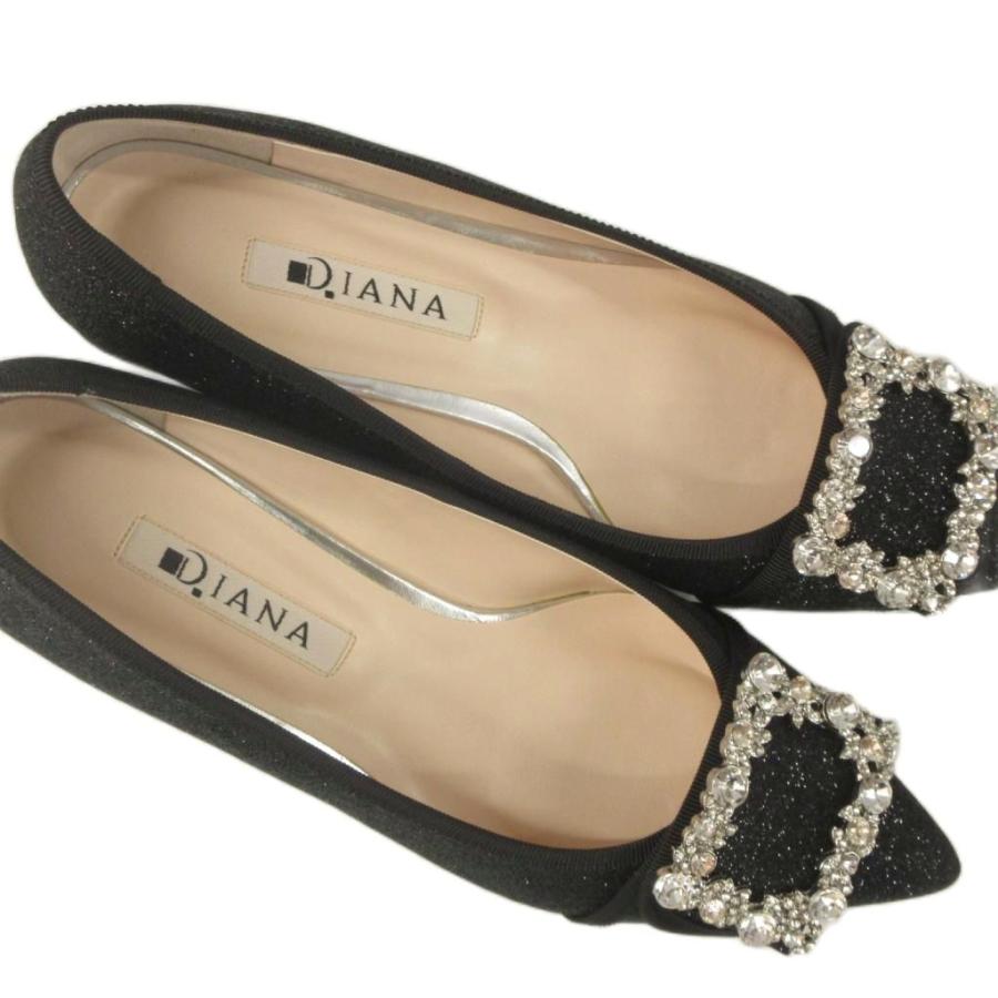 DIANA（ダイアナ） 未使用品 ビジューバックル フラット パンプス 21.5