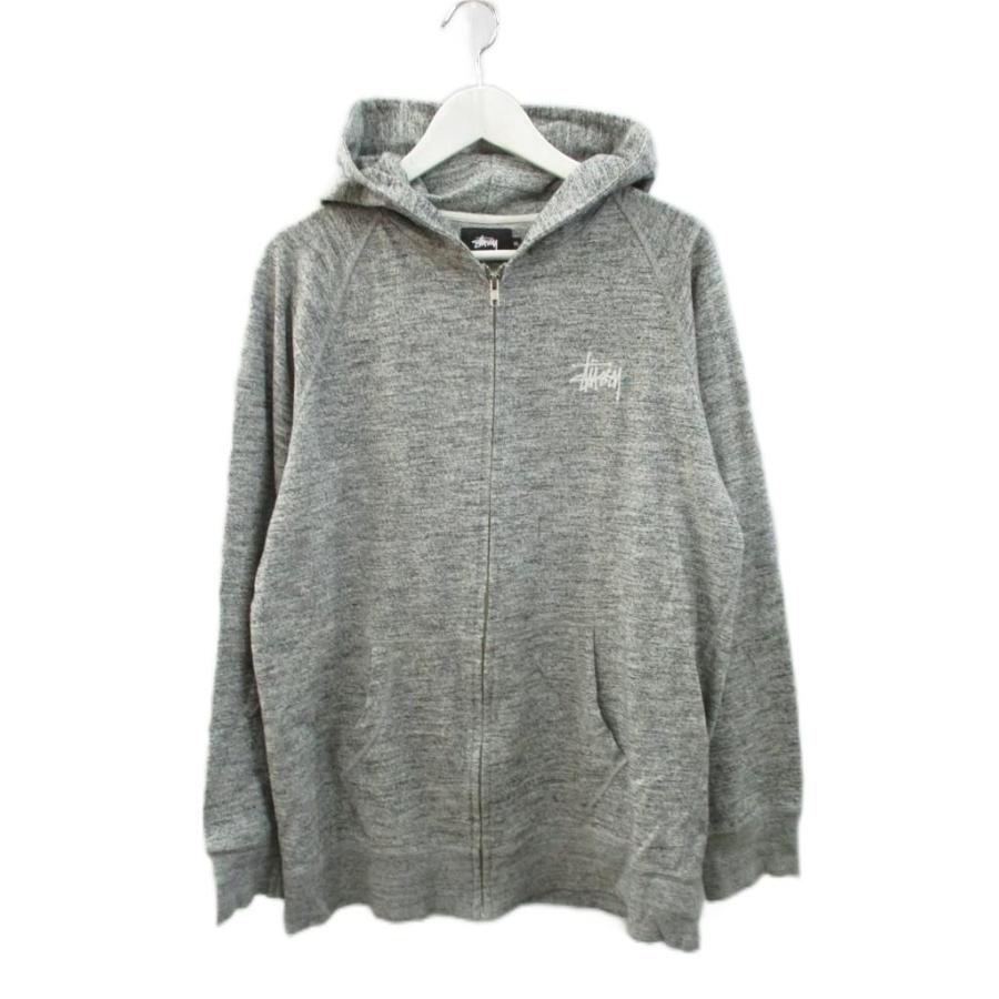 STUSSY（ステューシー） ロゴプリント ジップパーカー XL グレー 長袖