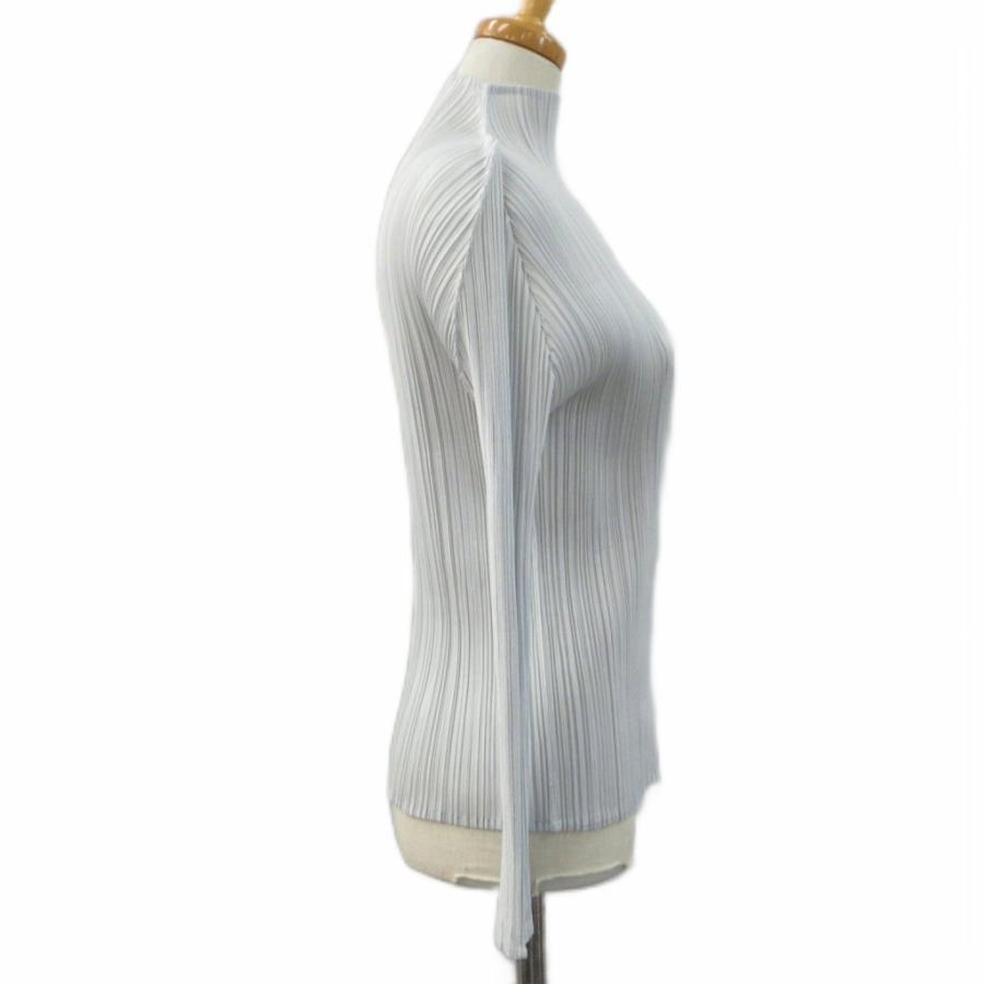 PLEATS PLEASE ハイネック 長袖 カットソー グレー　サイズ3 プリーツプリーズ PLEATS PLEASE ハイネック カットソー 3 ライト