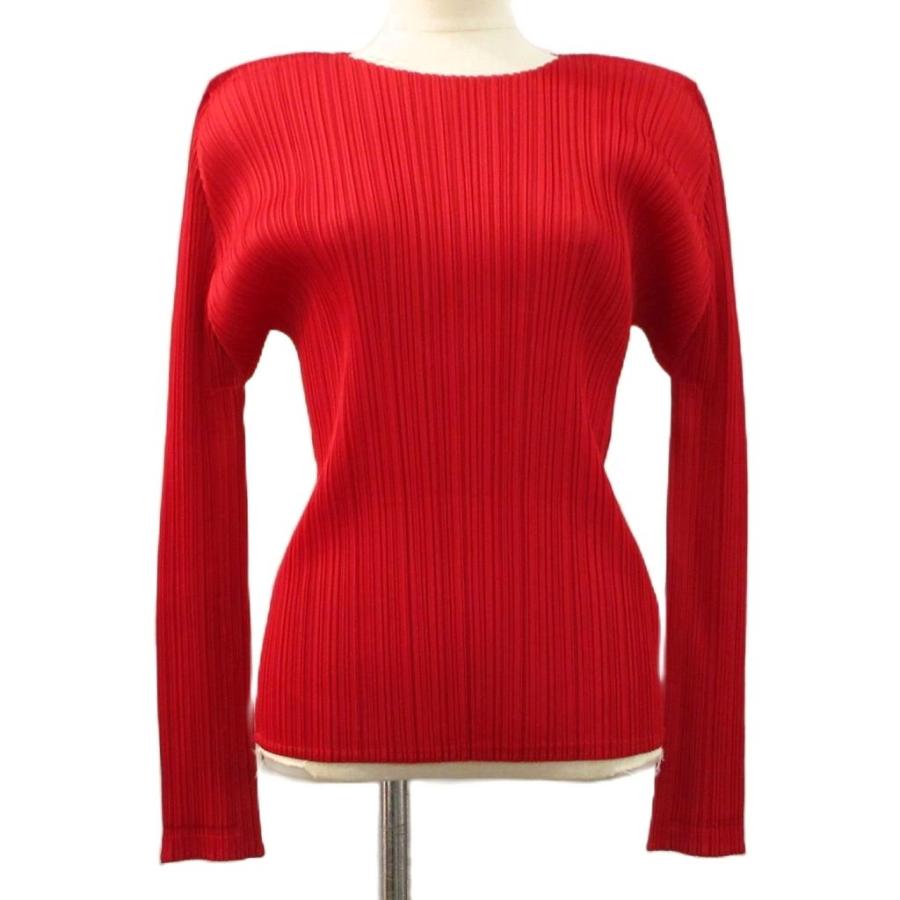 プリーツプリーズ PLEATS PLEASE クルーネック カットソー 赤 レッド 