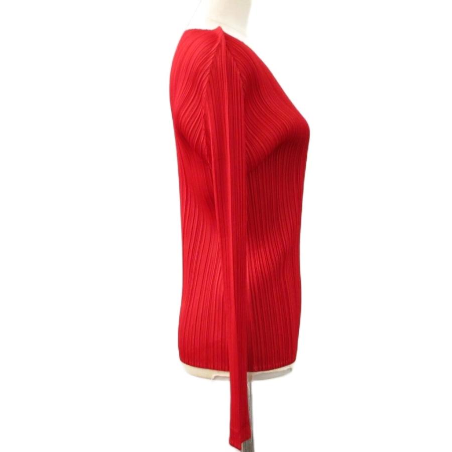 プリーツプリーズ PLEATS PLEASE クルーネック カットソー 赤 レッド 