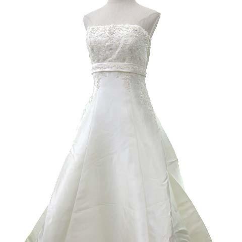 中古 アンテプリマ マリアローザ ウェディング ドレス Aライン ビーズ 刺繍レース 装飾 Rrr 白 トレーン オフホワイト 超格安価格 ベール付き レディース 古着 9t