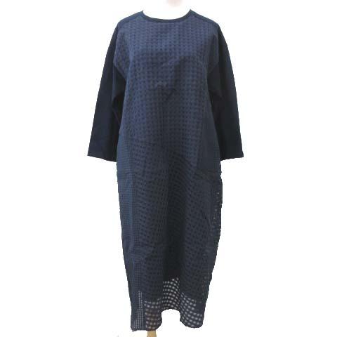 オープニング 大放出セール ワンピース ギンガムオーガンジー 21ss タグ付き Zucca 中古 ズッカ ギン 21ss タグ付き Zucca 中古 ズッカ Zucca ロング 古着 ベクトル レディース ネイビー 紺 M 七分袖 ワンピース チュニック