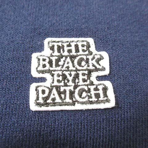 熱販売 L コットン ブランドロゴ ワンポイント ロゴパッチ ワッペン 裏起毛 スウェット トレーナー Patch Eye Black The ブラックアイパッチ 中古 紺 メンズ ネイビー トレーナー Michiganestateplanning Com