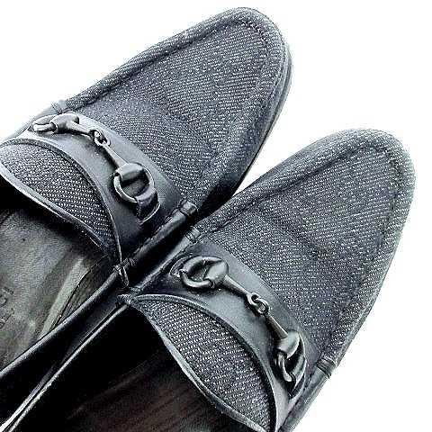 グッチ GUCCI ビット金具 ローファー GG柄 モカシン キャンバス 35C