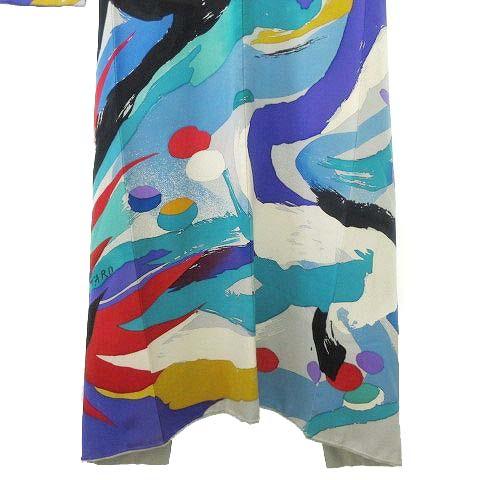 岡本太郎 着物 デザイン 総柄 振袖 中振袖 身丈162 袖丈74 訪問着 白