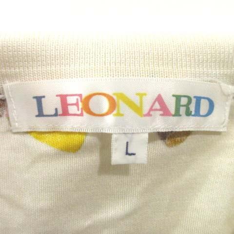 レオナール LEONARD ファーストライン ポロシャツ リボン 長袖 薄手 Lサイズ アイボリー■U90 レディース｜vectorpremium｜05