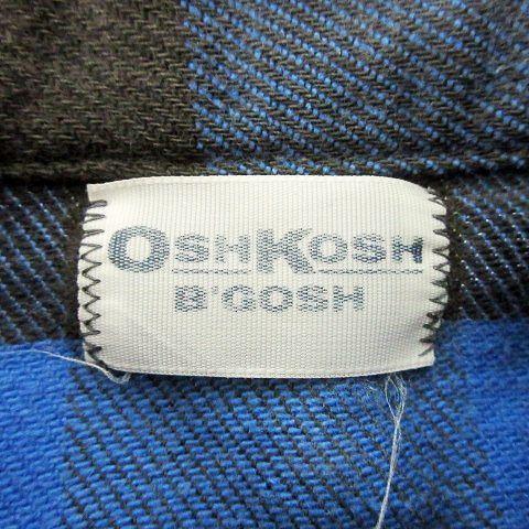 オシュコシュ OSHKOSH 70s フランネル シャツ 長袖 ブロックチェック トップス 約Mサイズ 青 ブルー ■U90 メンズ｜vectorpremium｜04