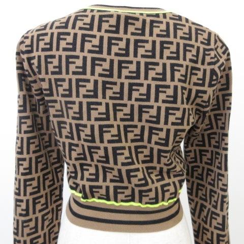 フェンディ FENDI 美品 19年 長袖 ニット カットソー ズッカ柄 刺繍 