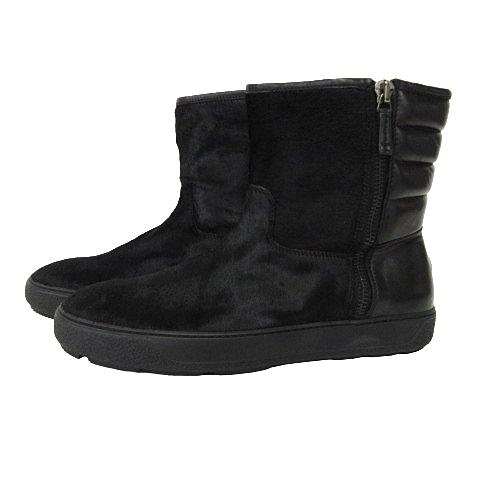 MONCLER（モンクレール） 美品 ブーツ 靴 くつ ハラコ×レザー ジップ