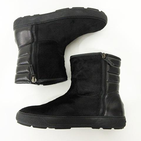 MONCLER（モンクレール） 美品 ブーツ 靴 くつ ハラコ×レザー ジップ