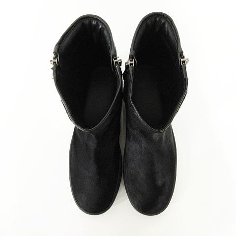 MONCLER（モンクレール） 美品 ブーツ 靴 くつ ハラコ×レザー ジップ