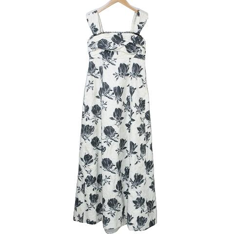 マリココウガ 美品 花柄 ジャガード ワンピース ドレス ロング  